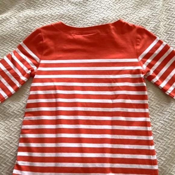 Maeve Anthro Bonnie Boatneck Orange Striped Top XS - Picture 8 of 9